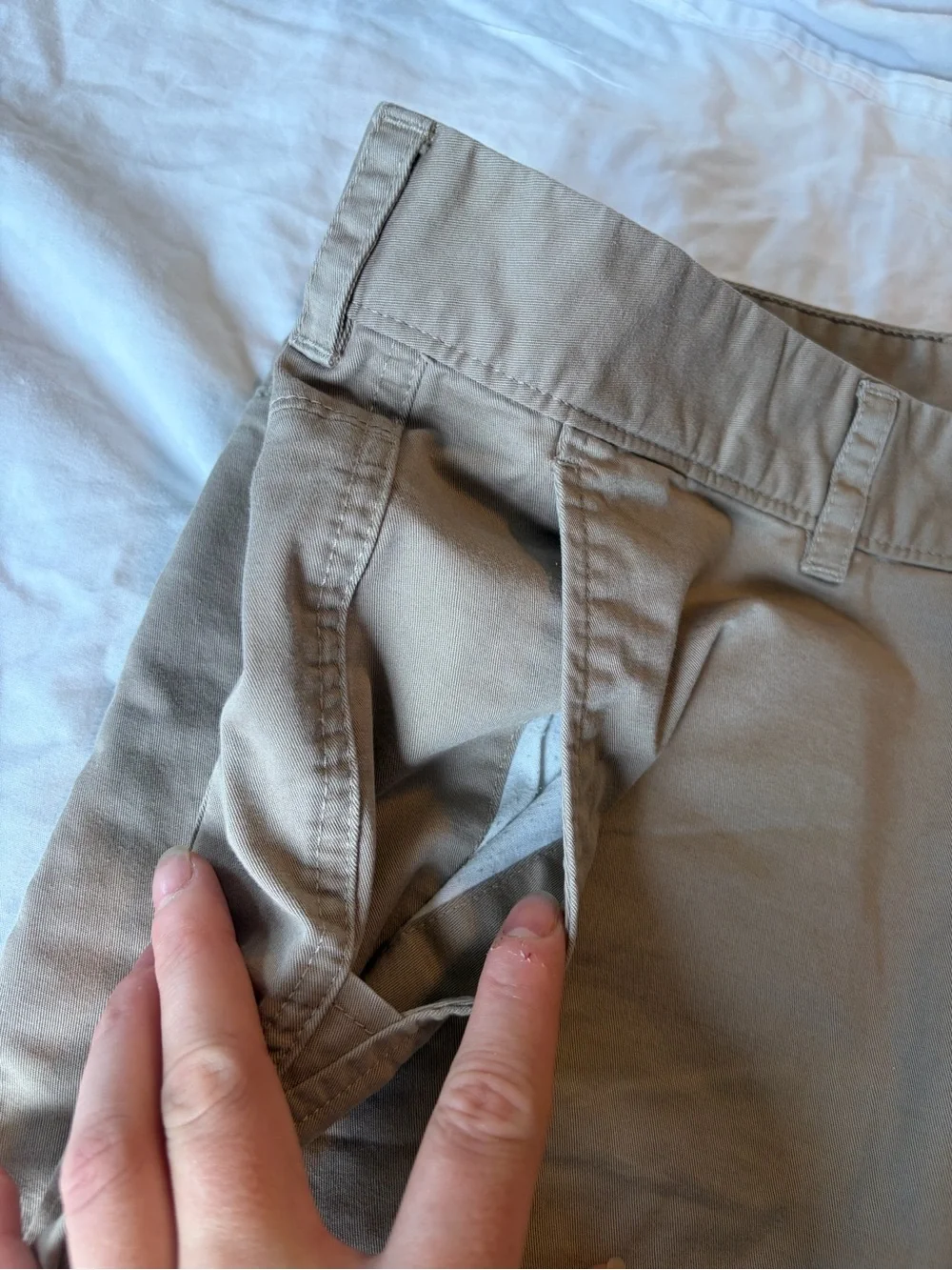 The North Face Tan Cotton Pants with Logo Tag